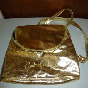 Carlos Falchi Gold Metallic Backpack Bag